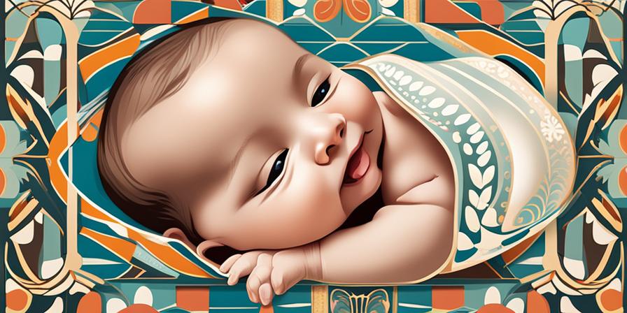Bebé sonriente en un saragüell moderno y colorido