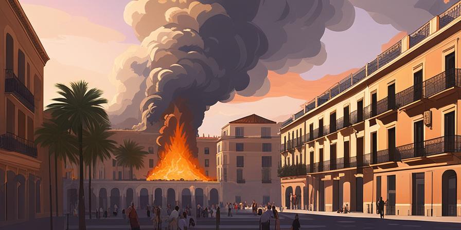 Falla gigante en llamas en Valencia
