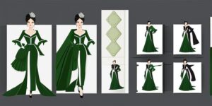 Mujer con elegante traje fallera verde