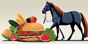 Jinete disfrutando de comida mientras monta a caballo