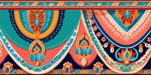 Mantilla tradicional adornada con colores vibrantes