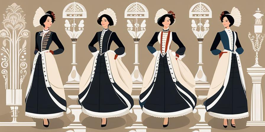 Mujer vestida con falda voluminosa estilo valenciano del siglo XIX