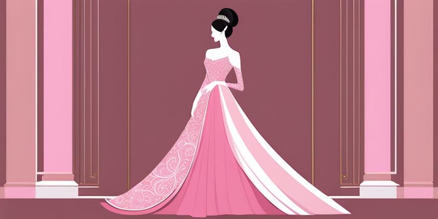 Mujer elegante vestida de fallera rosa