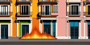 Ninots gigantes ardientes en las calles de Valencia