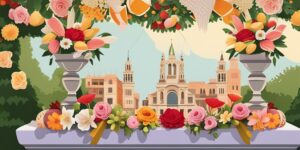 Ofrenda floral en las fallas de Valencia