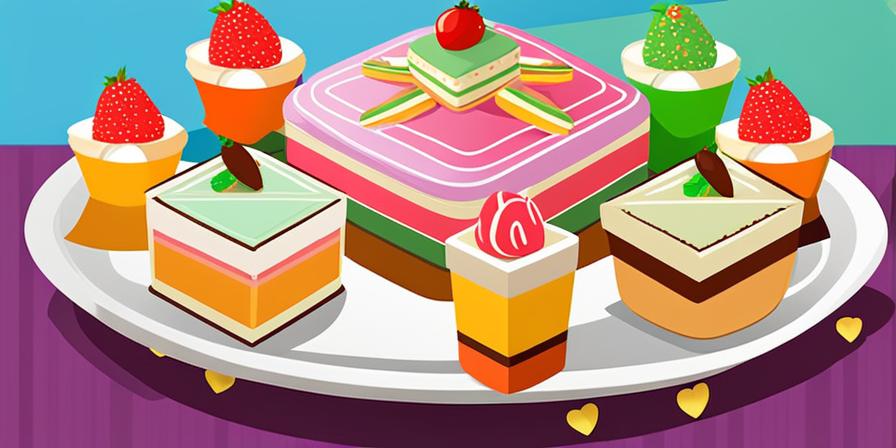 Mesa de dulces y pasteles valencianos multicolores y festivos