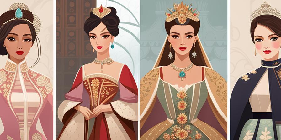 Reinas y cortes de honor en trajes tradicionales