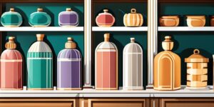 Variedad de frascos de aderezo en diferentes colores y estilos