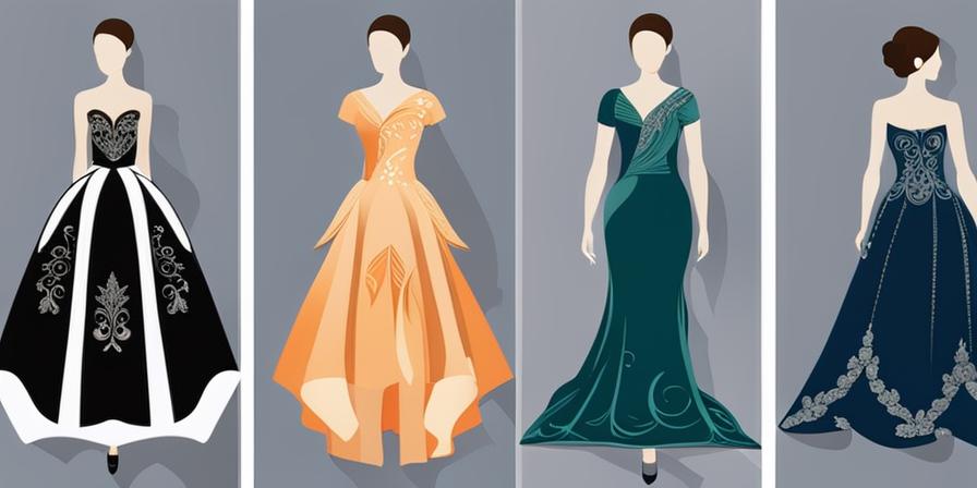 Vestido fallera: diseño tradicional con silueta elegante y detalles clave, colores vibrantes reflejando feminidad y tradición